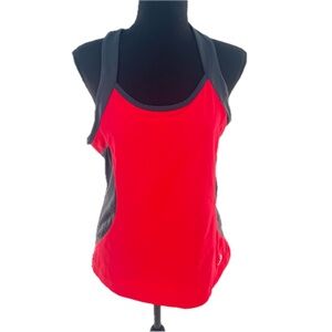 Adidas Thermo System Racer Back Workout Tank Top Coral Red/Graphite Size Large